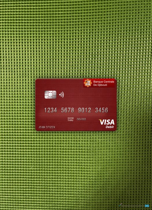 Download Djibouti Central Bank of Djibouti visa debit card photolook front Photoshop template